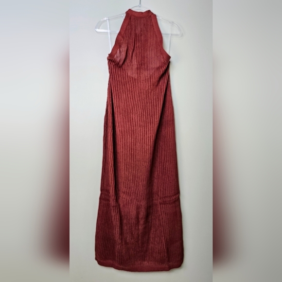 Beach Riot for Anthropologie Halter Crochet Cover-Up Dress, Reddish Brown, 1X - Picture 9 of 14